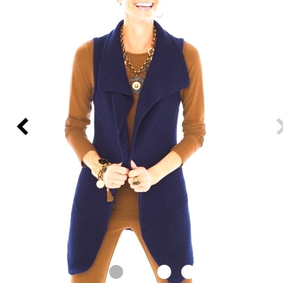 Chico's navy blue Johanna open front Johanna vest size 1 (s) NWT - Picture 1 of 6